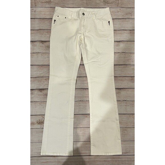 NWT Women’s Cache Ivory 5 Pocket Jeans Cotton Blend Size 8 - Picture 1 of 9